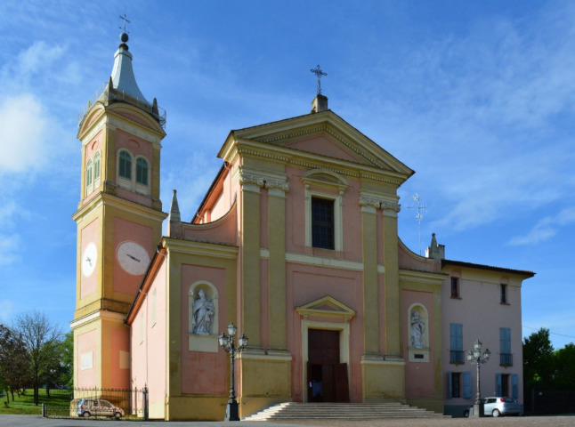 Uno scorcio della Chiesa dei Santi Nicolò e Agata a Zola Predosa in provincia di Bologna, dove sono stati celebrati i funerali di Sofia Stefani