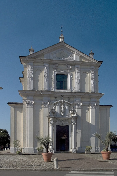 La Chiesa Parrocchiale di San Giovanni Battista a Castegnato in provincia di Brescia dove sono stati celebrati i funerali di  Elena Casanova