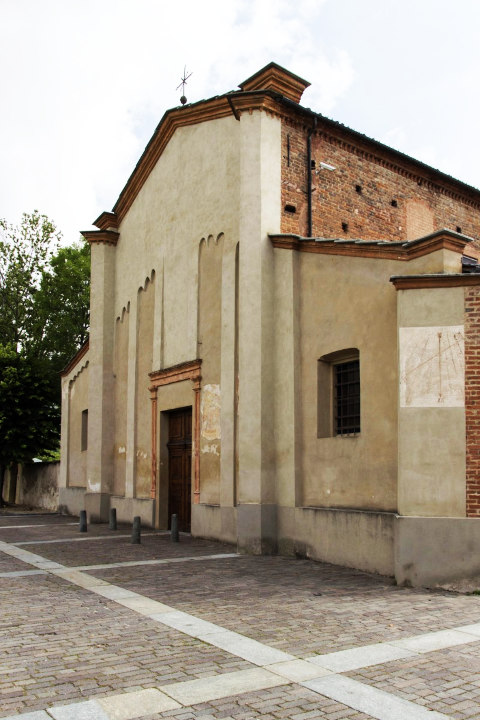Uno scorcio della Chiesa di San Donato a Frossasco, in provincia di Torino, dove sono stati celebrati i funerali di Barbara Gargano e i suoi gemelli