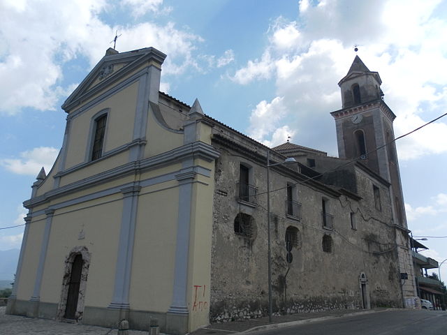 La Chiesa dell'Annunziata a Dragoni in provincia di Caserta dove sono stati celebrati i funerali della signora Maria Tino