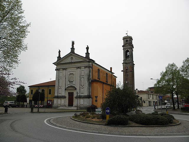 Uno scorcio di Cadoneghe con la Chiesa di Sant'Andrea Apostolo sullo sfondo