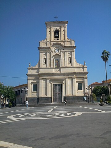 La Chiesa Madre di San Giovanni Battista a San Giovanni la Punta dove sono stati celebrati i funerali della piccola Laura