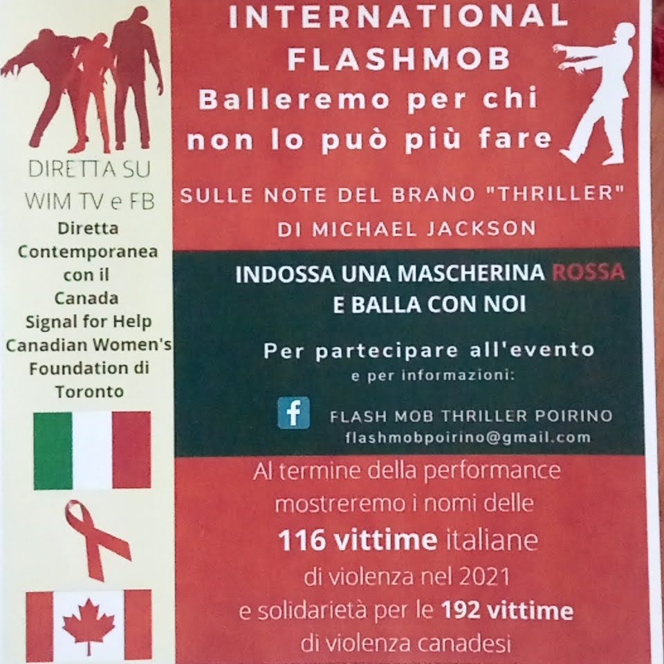 Volantino 8 marzo Flashmob Thriller Santena (Torino)