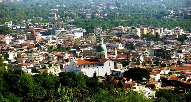 Uno scorcio panoramico dall'alto di Ottaviano, comune in provincia di Napoli dove abitavano i coniugi Tortora e Nunziata