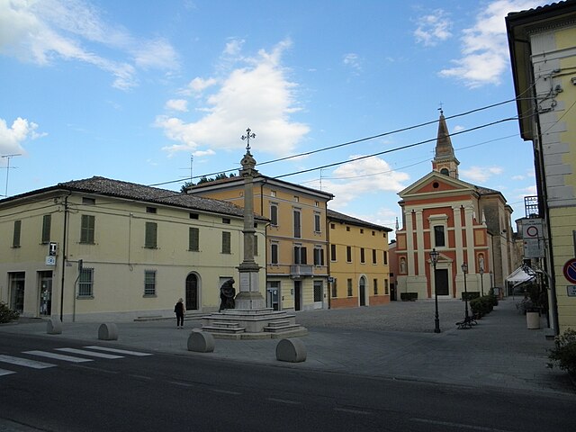 Uno scorcio di Piazza Giosuè Carducci a Baricella in provincia di Bologna