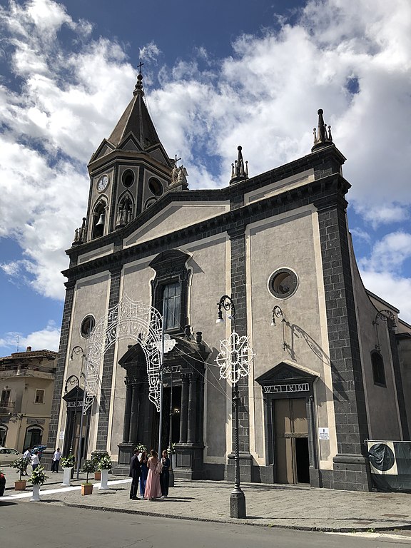 Il Santuario dei Santi Martiri Alfio, Cirino e Filadelfo a Trecastagni dove sono stati celebrati i funerali di Vanessa Zappalà